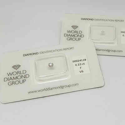 0.14 ct sealed World Diamond Group diamond. 0.14 ct sealed World Diamond Group diamond.