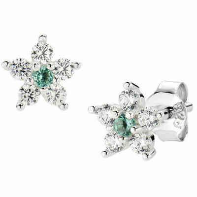 Amen Aqua Green and White Flower Earrings Amen Aqua Green and White Flower Earrings