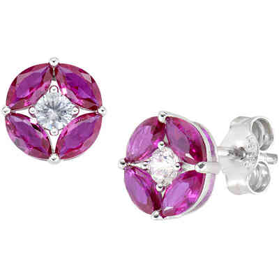 Amen Aura Cherry Red Silver Earrings