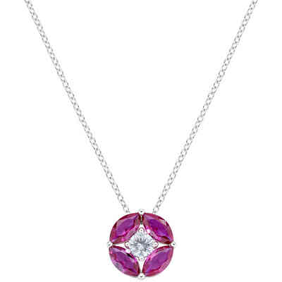 Amen Aura Cherry Red Silver Necklace