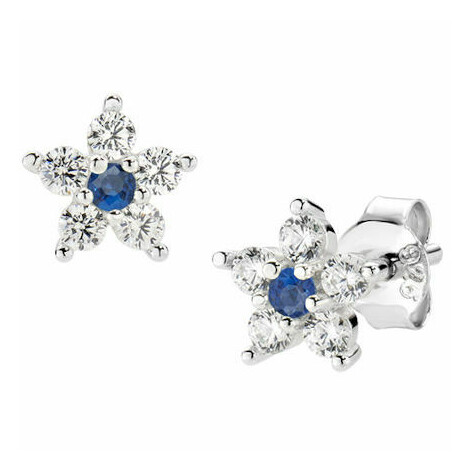 Amen Blue and White Flower Earrings