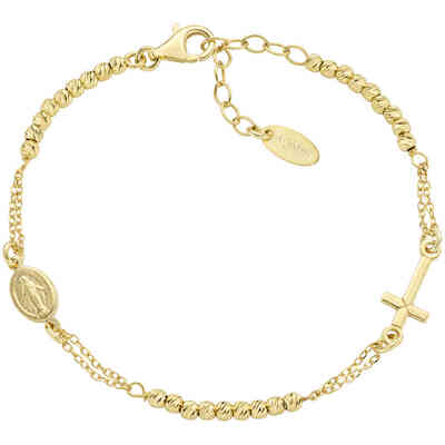 Amen bracelet golden rosary with diamond spheres Amen bracelet golden rosary with diamond spheres