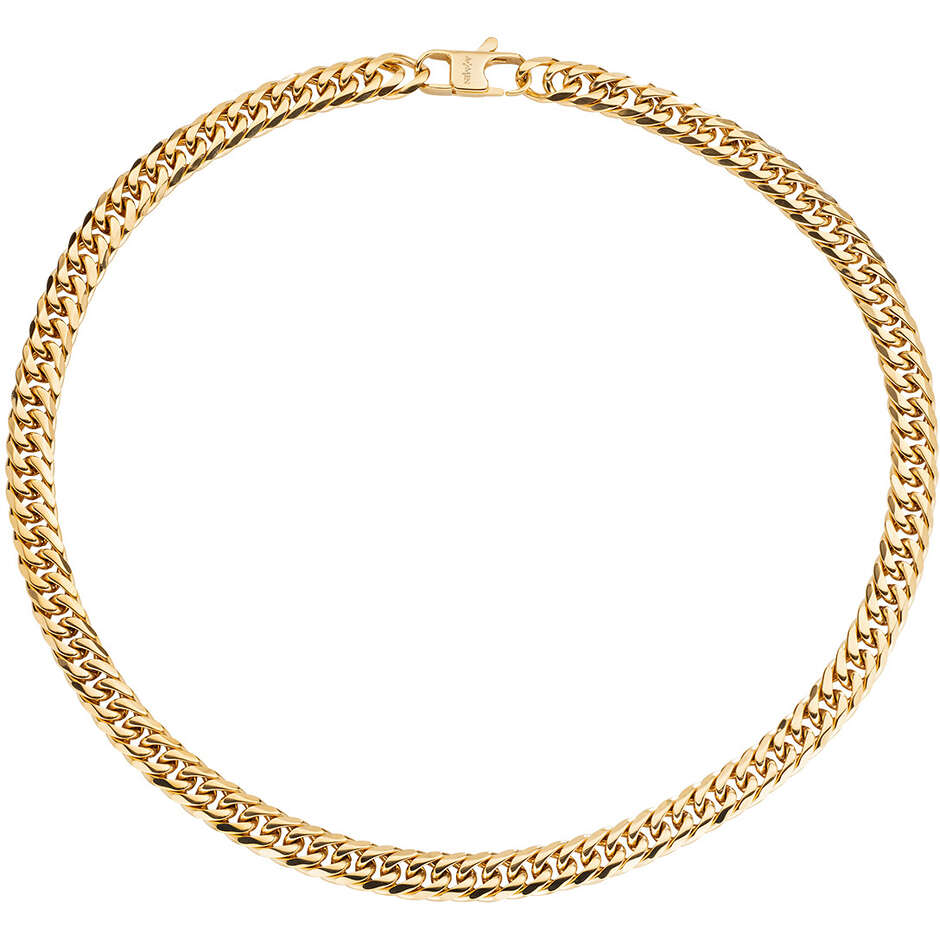 Amen chain link necklace in golden steel