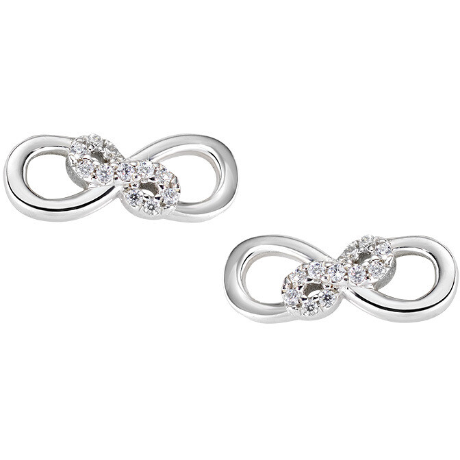 Amen earrings in infinity silver with white zircons