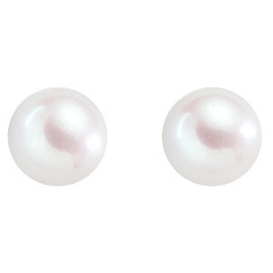 Amen Earrings White Pearls 6 mm