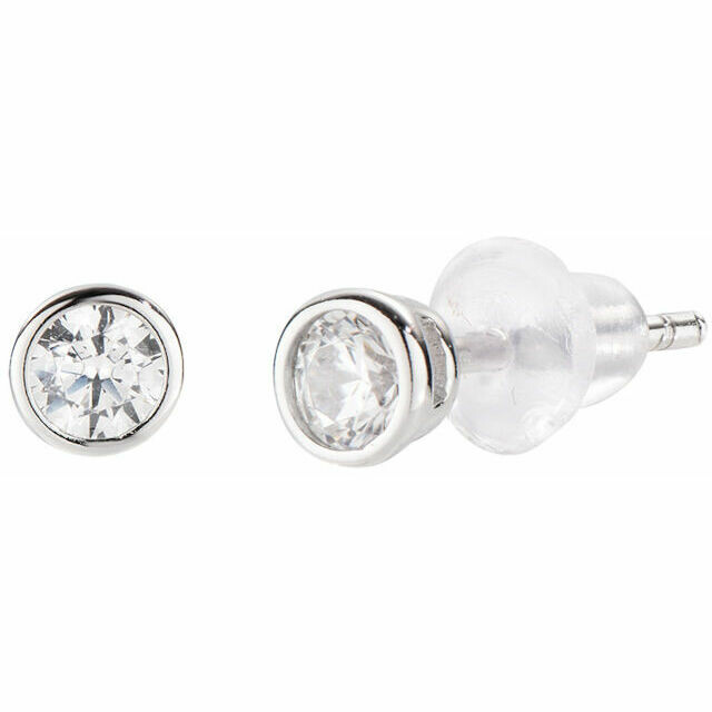 Amen earrings with light point and white zircons 3 mm