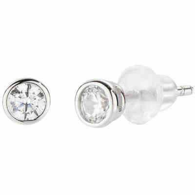 Amen earrings with light point and white zircons 3 mm