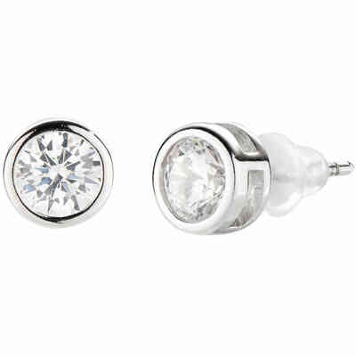Amen earrings with light point and white zircons 5 mm