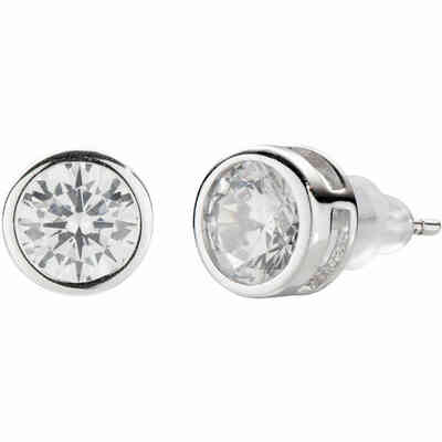 Amen earrings with light point and white zircons 6 mm