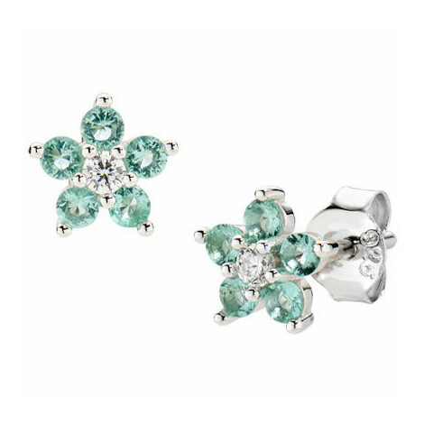Amen Flower Earrings with Aqua Green Petals