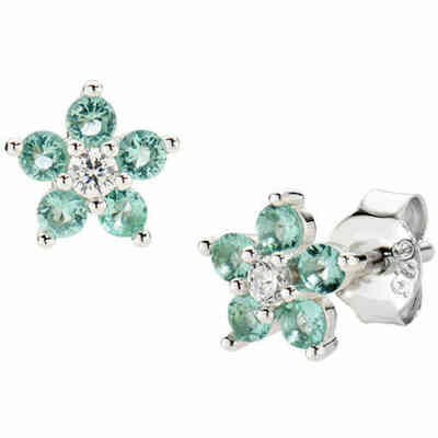 Amen Flower Earrings with Aqua Green Petals Amen Flower Earrings with Aqua Green Petals