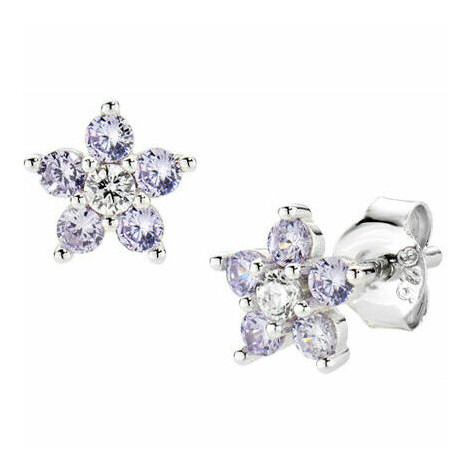 Amen Flower Earrings with Lilac Petals