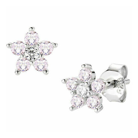 Amen Flower Earrings with Pink Petals