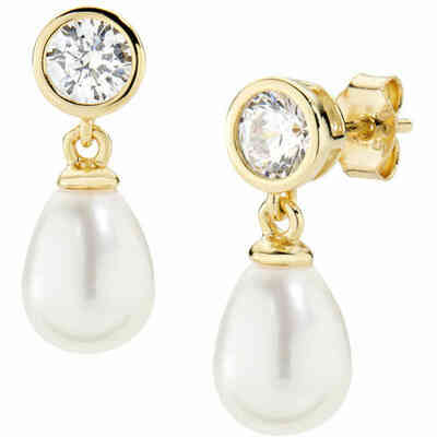 Amen Gold Drop Pearl Earrings Amen Gold Drop Pearl Earrings