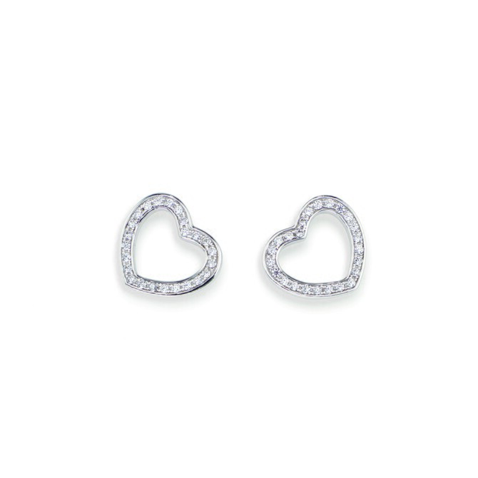 Amen Heart earrings in silver and zircons