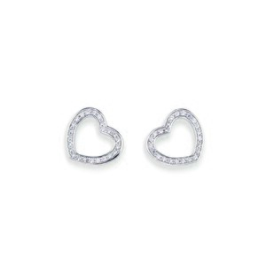 Amen Heart earrings in silver and zircons Amen Heart earrings in silver and zircons
