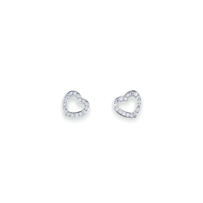 Amen Heart earrings in silver with zircons