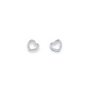 Amen Heart earrings in silver with zircons Amen Heart earrings in silver with zircons