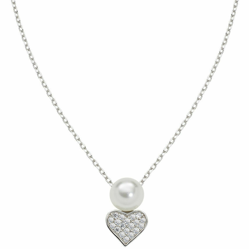 Amen Heart Necklace with Pavé and Pearl