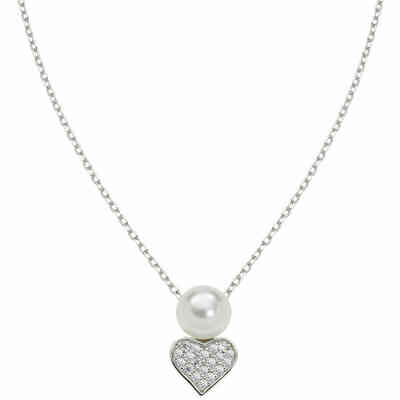 Amen Heart Necklace with Pavé and Pearl Amen Heart Necklace with Pavé and Pearl