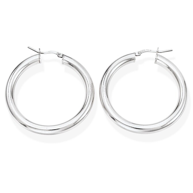 Amen Hoop Earrings for Women 3 cm in silver