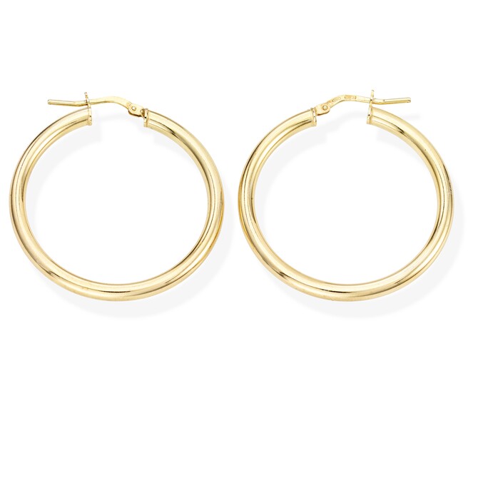 Amen Hoop Earrings for Women in golden silver 2 cm