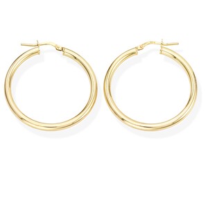 Amen Hoop Earrings for Women in golden silver 2 cm