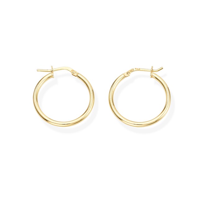 Amen Hoop Earrings for Women in golden silver 2 cm