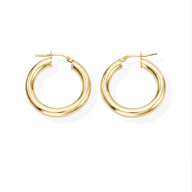 Amen Hoop Earrings for Women in golden silver 2 cm