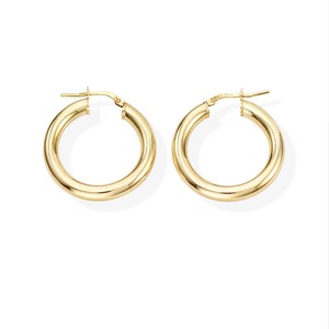Amen Hoop Earrings for Women in golden silver 2 cm