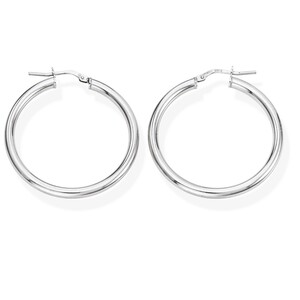 Amen Hoop Earrings for Women in Silver 3 cm Amen Hoop Earrings for Women in Silver 3 cm