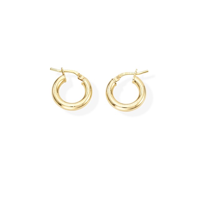 Amen Hoop Earrings in Golden Silver 1 cm