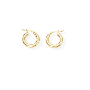 Amen Hoop Earrings in Golden Silver 1 cm