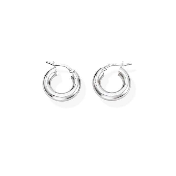 Amen Hoop earrings in silver 1 cm