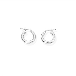Amen Hoop earrings in silver 1 cm