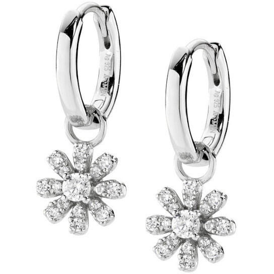 Amen hoop earrings with mini daisy