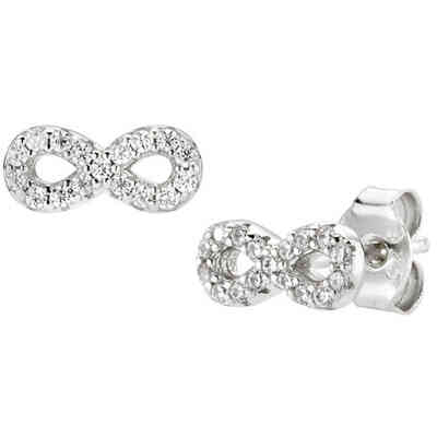 Amen Infinity Earrings in Silver and Zirconia Amen Infinity Earrings in Silver and Zirconia
