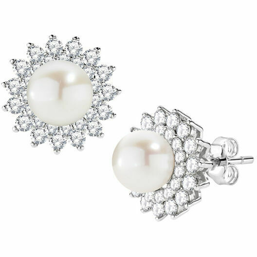 Amen Large Flower Earrings with Pearl