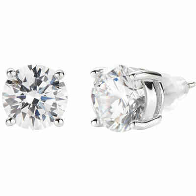 Amen light point earrings in silver and 8 mm white zircons Amen light point earrings in silver and 8 mm white zircons