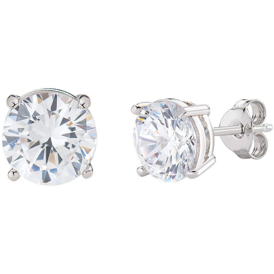 Amen Light Point Earrings in Silver and White Zircons