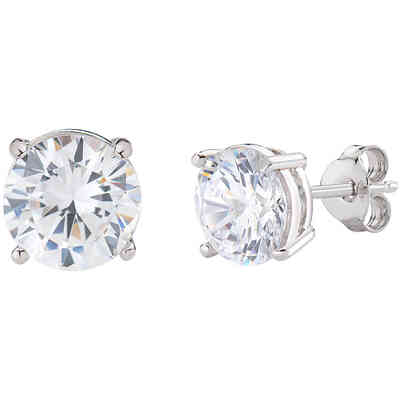 Amen Light Point Earrings in Silver and White Zircons