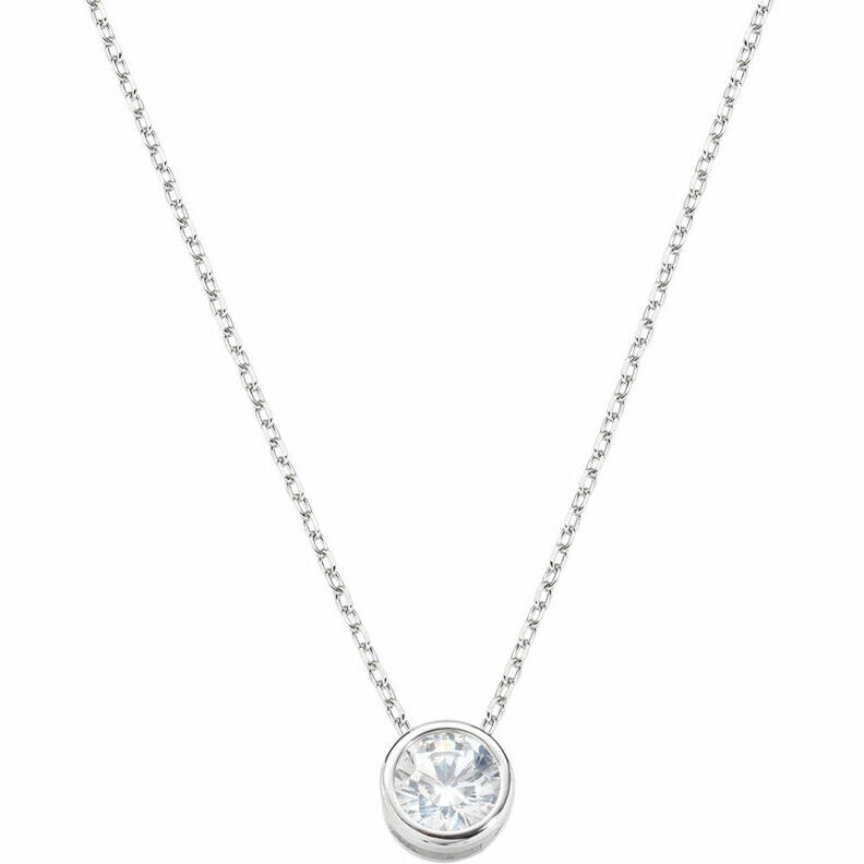 Amen light point necklace in silver and 4 mm white zircon