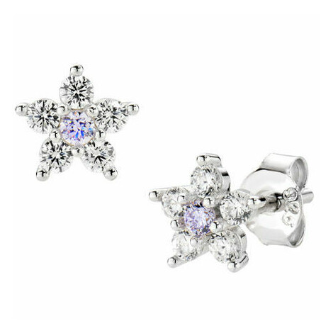 Amen Lilac and White Flower Earrings