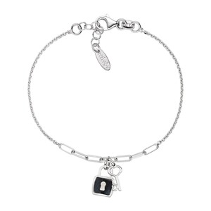 Amen Love Padlock and Key Rhodium Bracelet Amen Love Padlock and Key Rhodium Bracelet