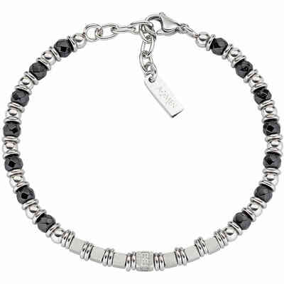 Amen men's bracelet in steel and black onyx