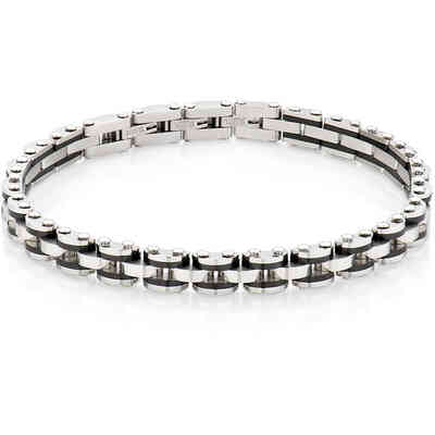 Amen men's bracelet in steel and black PVD Amen men's bracelet in steel and black PVD