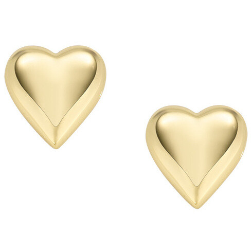 Amen Mini Gold Domed Hearts Earrings