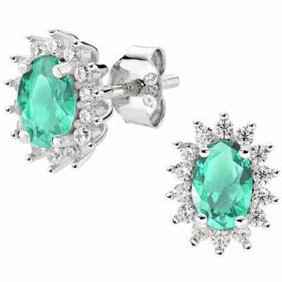 Amen Mini Royal earrings with green zirconia Amen Mini Royal earrings with green zirconia