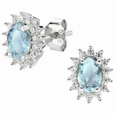 Amen Mini Royal Earrings with London Blue Zircon Amen Mini Royal Earrings with London Blue Zircon