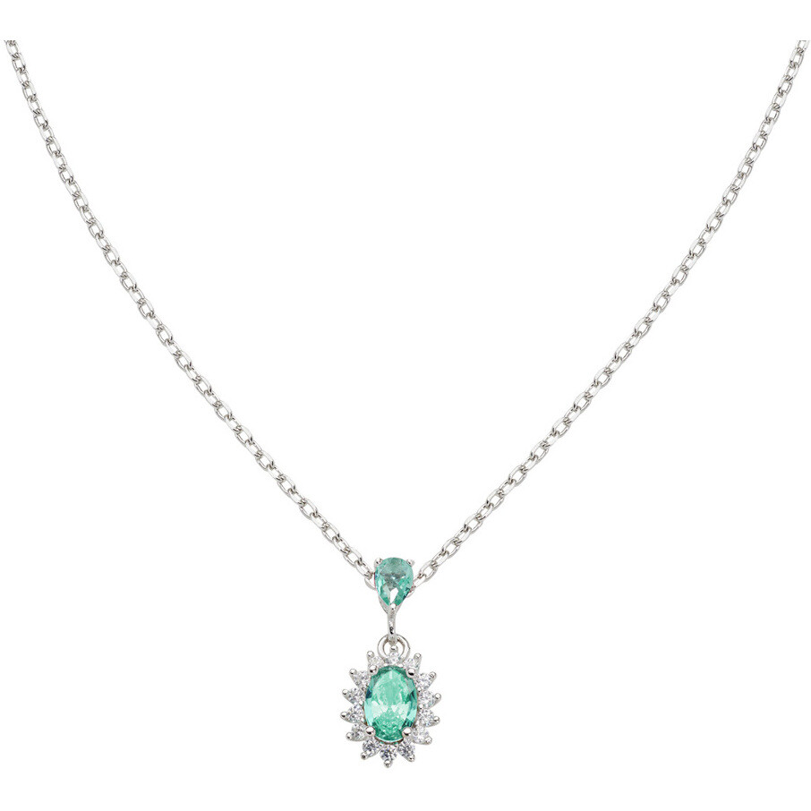Amen Mini Royal Necklace with Aqua Green Zircon